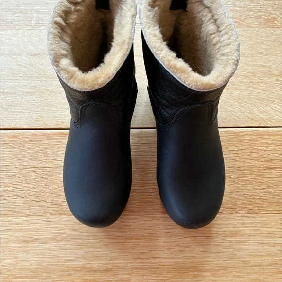 NWOB No. 6 pull on Shearling-clog boots in black mid-tread sz 39 - Picture 6 of 6